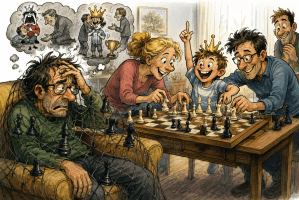 Karl Gross - Schach-Karikatur - Glarean Magazin