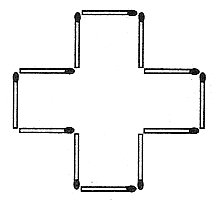 Streichholzrätsel Denksport-Aufgabe mit Lösung Matchstick Puzzle (Nummer 15) Lösung