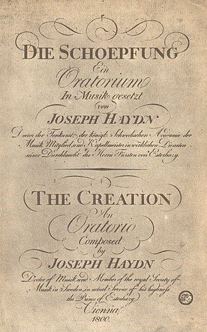 Zweisprachige Erstausgabe der "Schöpfung" von Joseph Haydn 1800