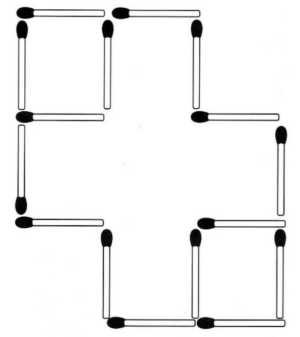 Streichholzrätsel Denksport-Aufgabe mit Lösung Matchstick Puzzle (Nummer 11)