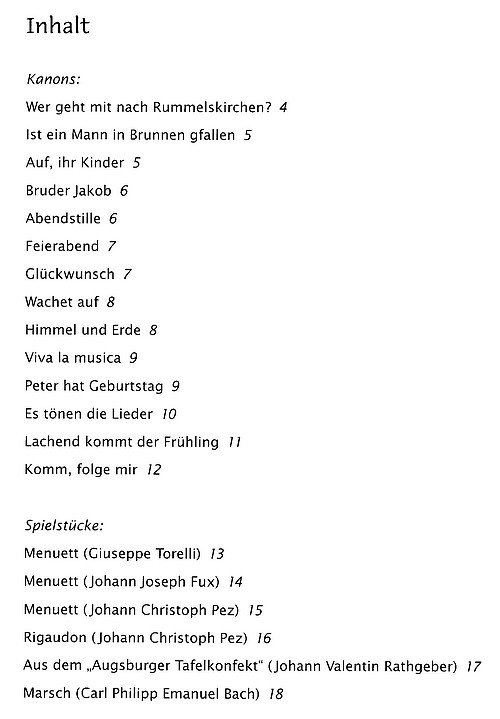 Inhaltsverzeichnis Sassmannshaus - Spielbuch