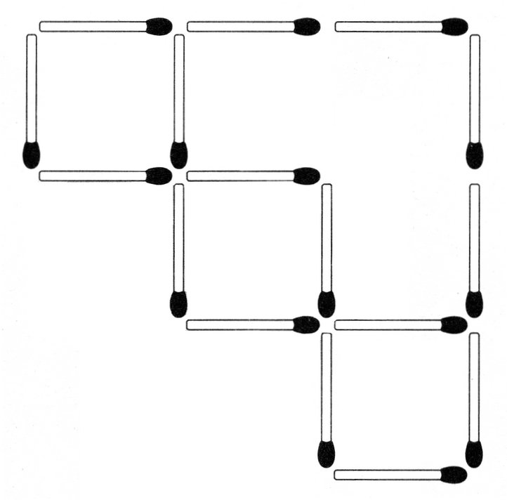 Streichholzrätsel Denksport-Aufgabe mit Lösung Matchstick Puzzle (Nummer 14)