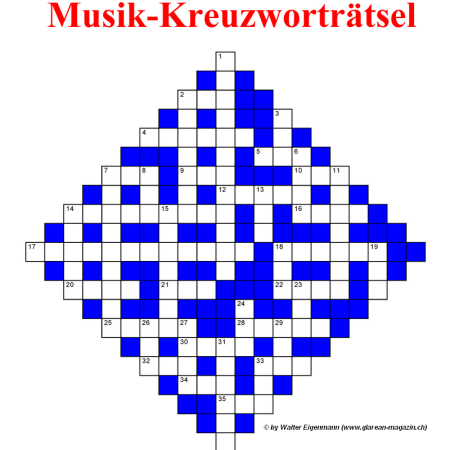 Musik-Kreuzworträtsel Glarean Magazin - Januar 2023 - Walter Eigenmann