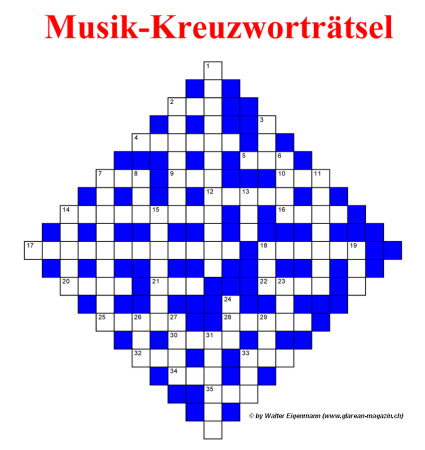 Musik-Kreuzworträtsel Glarean Magazin - Januar 2023 - Walter Eigenmann