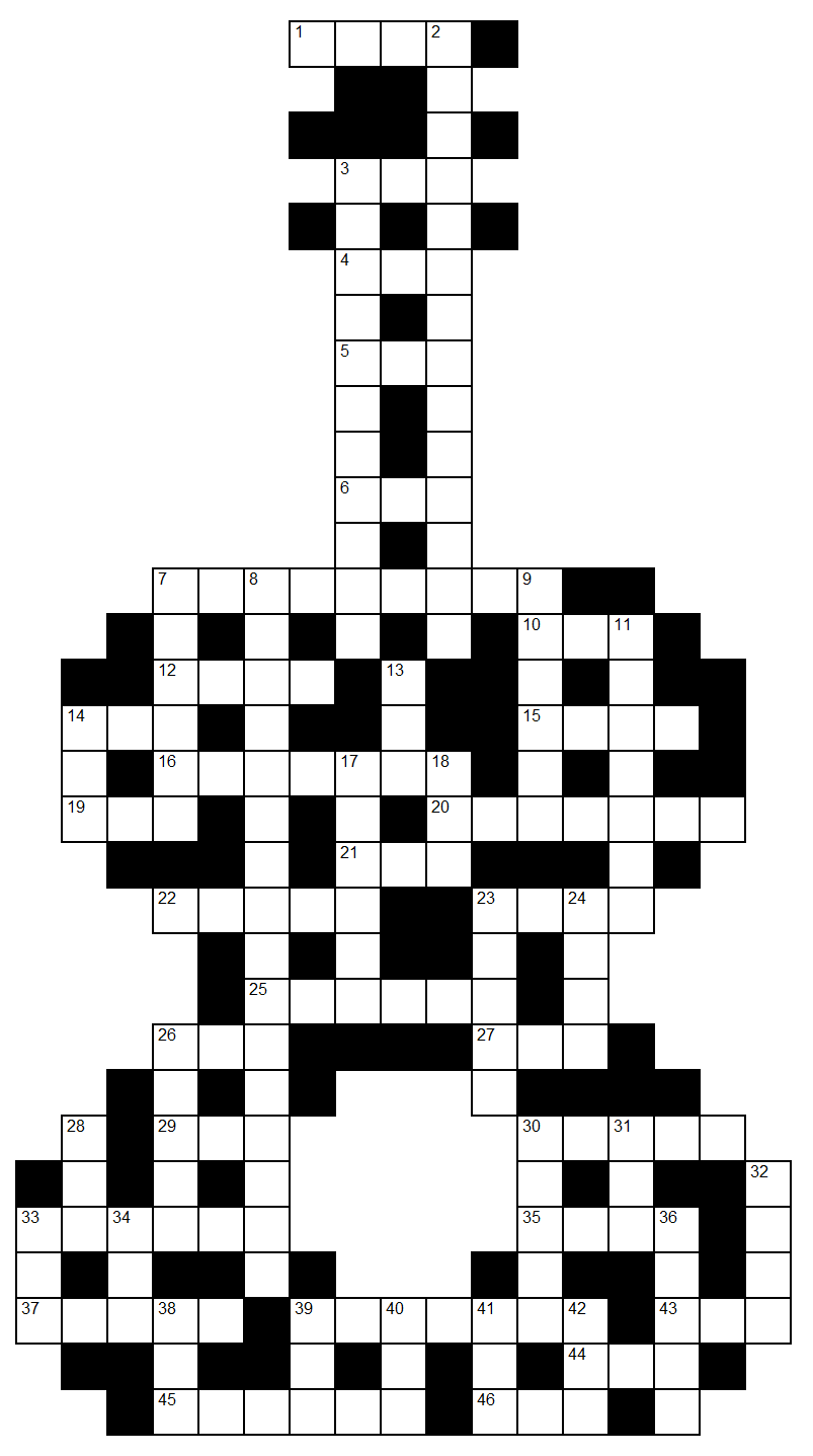 Musik-Kreuzwort-Rätsel - Glarean Magazin - Juni 2024 - Gitarre - Walter Eigenmann