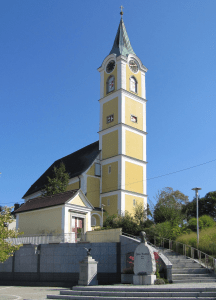Pfarrkirche Ansfelden - Bruckner-Statue - Österreich